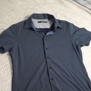 Stone Rose Blue Casual Button Down Shirt Men's M